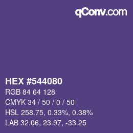 Color code: HEX #544080 | qconv.com