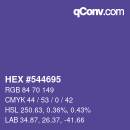 Color code: HEX #544695 | qconv.com