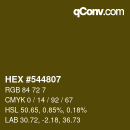 Color code: HEX #544807 | qconv.com