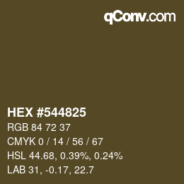 Color code: HEX #544825 | qconv.com