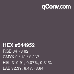 Color code: HEX #544952 | qconv.com