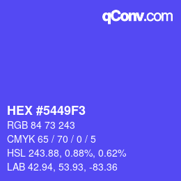 Farbcode: HEX #5449F3 | qconv.com