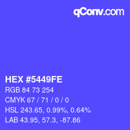 カラーコード: HEX #5449FE | qconv.com