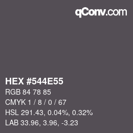 Color code: HEX #544E55 | qconv.com