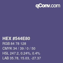 Color code: HEX #544E80 | qconv.com