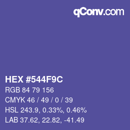 Color code: HEX #544F9C | qconv.com