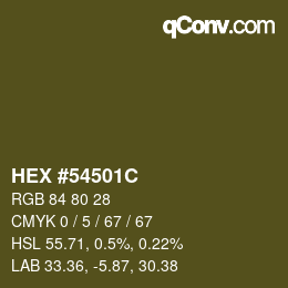 カラーコード: HEX #54501C | qconv.com