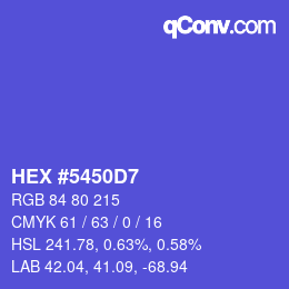 カラーコード: HEX #5450D7 | qconv.com