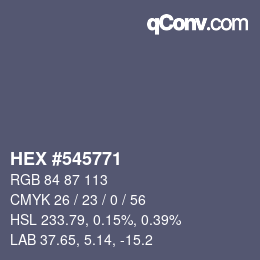 Color code: HEX #545771 | qconv.com
