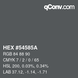 Code couleur: HEX #54585A | qconv.com