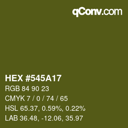 カラーコード: HEX #545A17 | qconv.com
