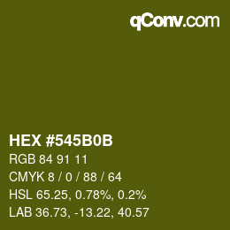 Farbcode: HEX #545B0B | qconv.com