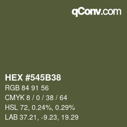 Color code: HEX #545B38 | qconv.com