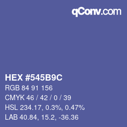 颜色代码: HEX #545B9C | qconv.com