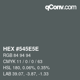 Color code: HEX #545E5E | qconv.com