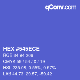Color code: HEX #545ECE | qconv.com