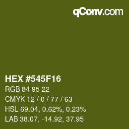 颜色代码: HEX #545F16 | qconv.com