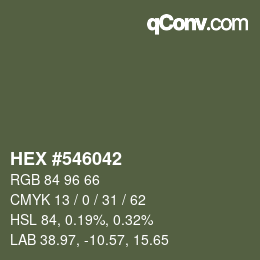 Color code: HEX #546042 | qconv.com