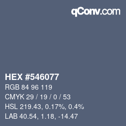 カラーコード: HEX #546077 | qconv.com