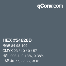 Color code: HEX #54626D | qconv.com