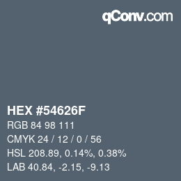 Color code: HEX #54626F | qconv.com