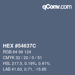 Código de color: HEX #54637C | qconv.com