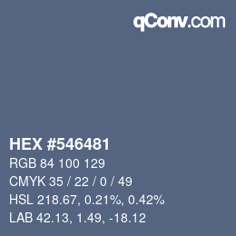 Color code: HEX #546481 | qconv.com