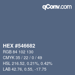 カラーコード: HEX #546682 | qconv.com