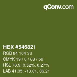 Color code: HEX #546821 | qconv.com