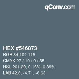 Farbcode: HEX #546873 | qconv.com