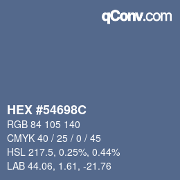 Color code: HEX #54698C | qconv.com