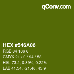 颜色代码: HEX #546A06 | qconv.com