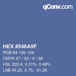 カラーコード: HEX #546A9F | qconv.com