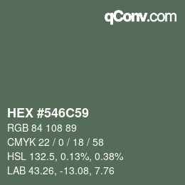 Color code: HEX #546C59 | qconv.com