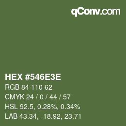 Color code: HEX #546E3E | qconv.com