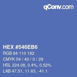 カラーコード: HEX #546EB6 | qconv.com