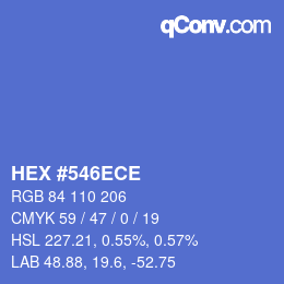 Color code: HEX #546ECE | qconv.com