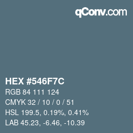 カラーコード: HEX #546F7C | qconv.com