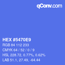 Color code: HEX #5470E9 | qconv.com