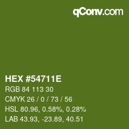 Color code: HEX #54711E | qconv.com