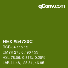 カラーコード: HEX #54730C | qconv.com