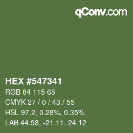 カラーコード: HEX #547341 | qconv.com