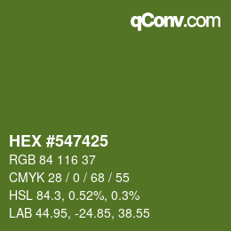 Color code: HEX #547425 | qconv.com