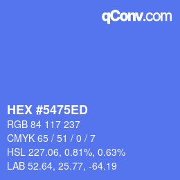 Color code: HEX #5475ED | qconv.com