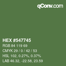 Color code: HEX #547745 | qconv.com