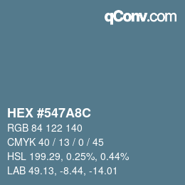 Color code: HEX #547A8C | qconv.com