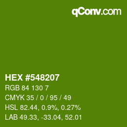カラーコード: HEX #548207 | qconv.com
