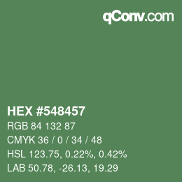颜色代码: HEX #548457 | qconv.com