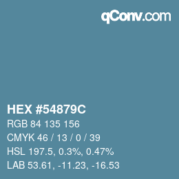 Color code: HEX #54879C | qconv.com