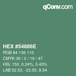 Color code: HEX #54886E | qconv.com